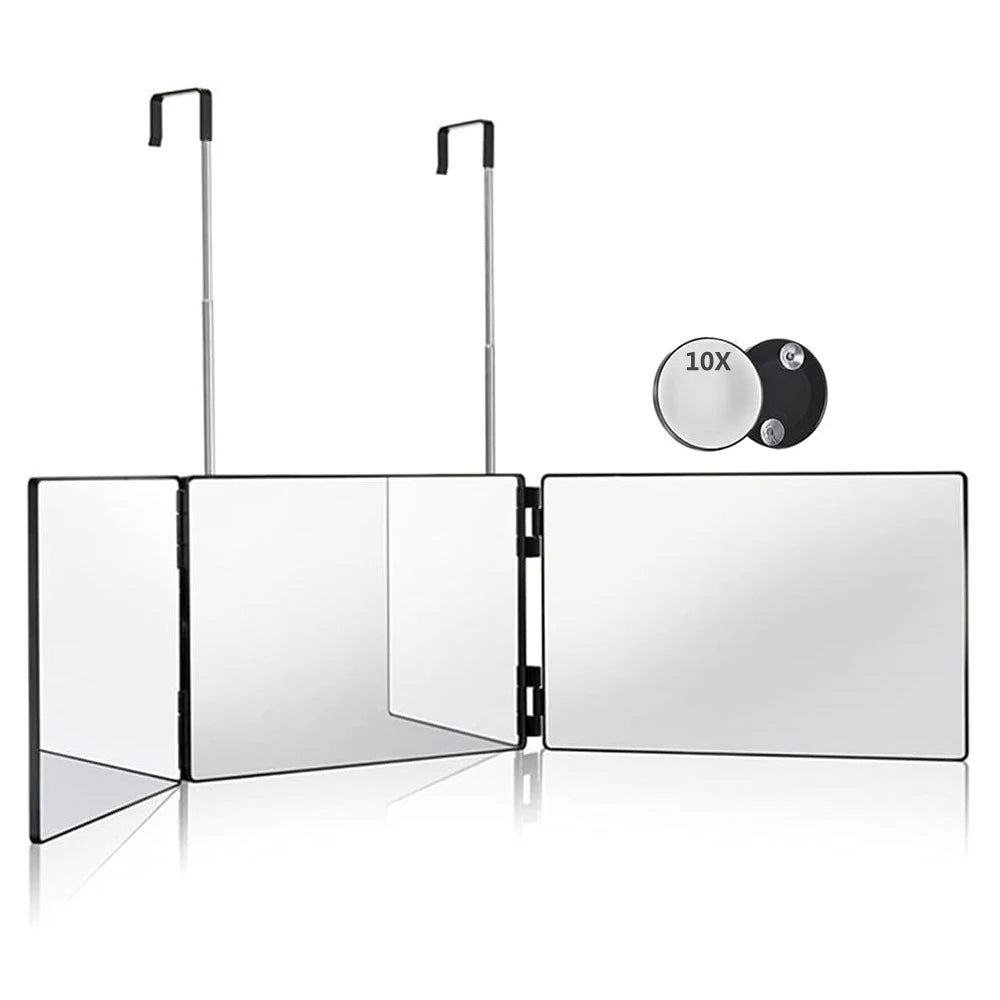 Miroir Triptyque 360° Ajustable pour Auto - Coupe - Pliable et Portable - Tondeuse professionnelle - LaTondeuse.com