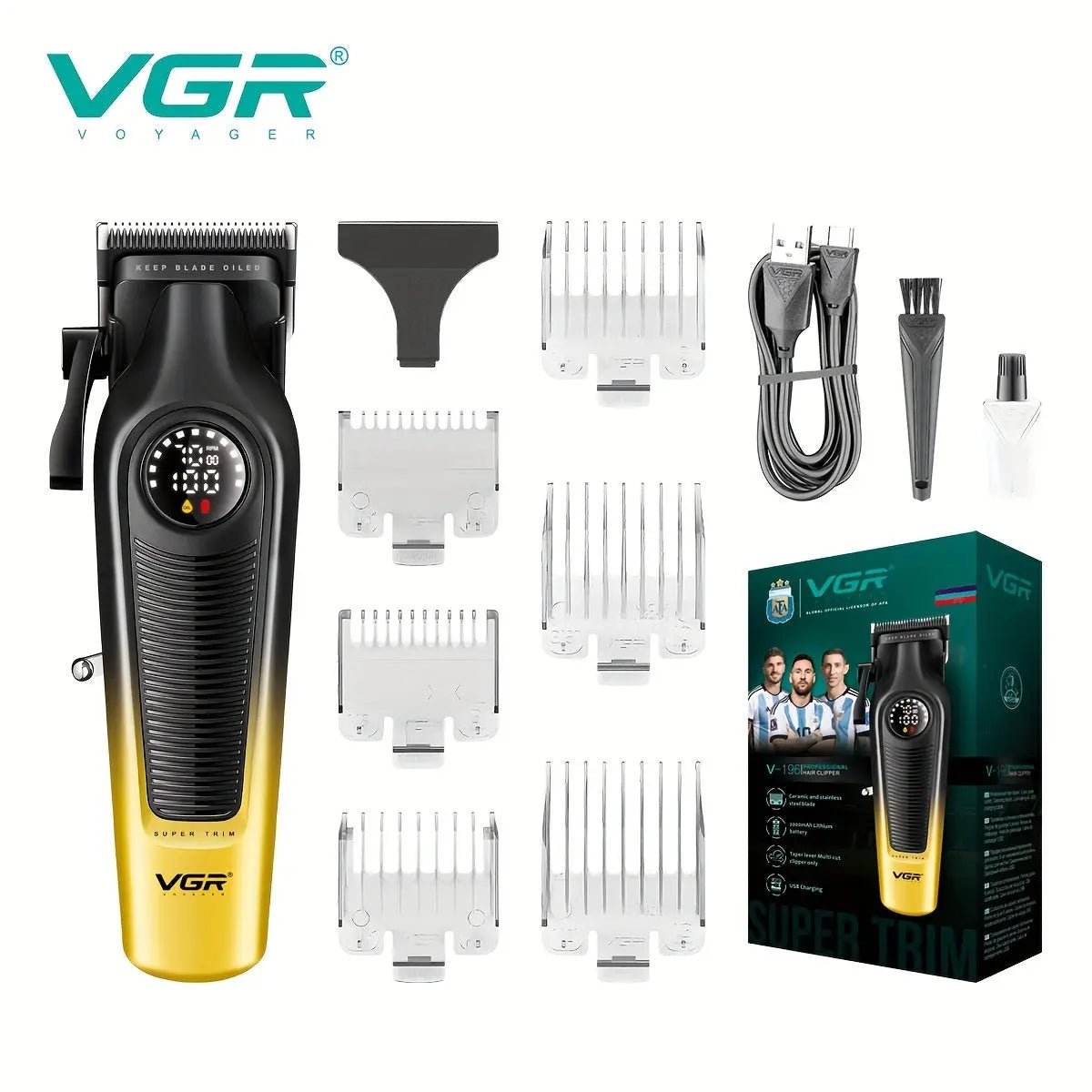 VGR V - 196 – Tondeuse multifonction 4 - en - 1 pour barbe, cheveux et corps - Tondeuse professionnelle - LaTondeuse.com