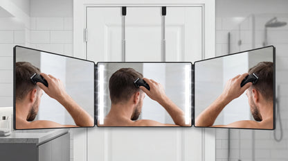 Miroir Triptyque 360° Ajustable pour Auto - Coupe - Pliable et Portable - Tondeuse professionnelle - LaTondeuse.com