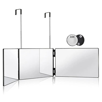 Miroir Triptyque 360° Ajustable pour Auto - Coupe - Pliable et Portable - Tondeuse professionnelle - LaTondeuse.com