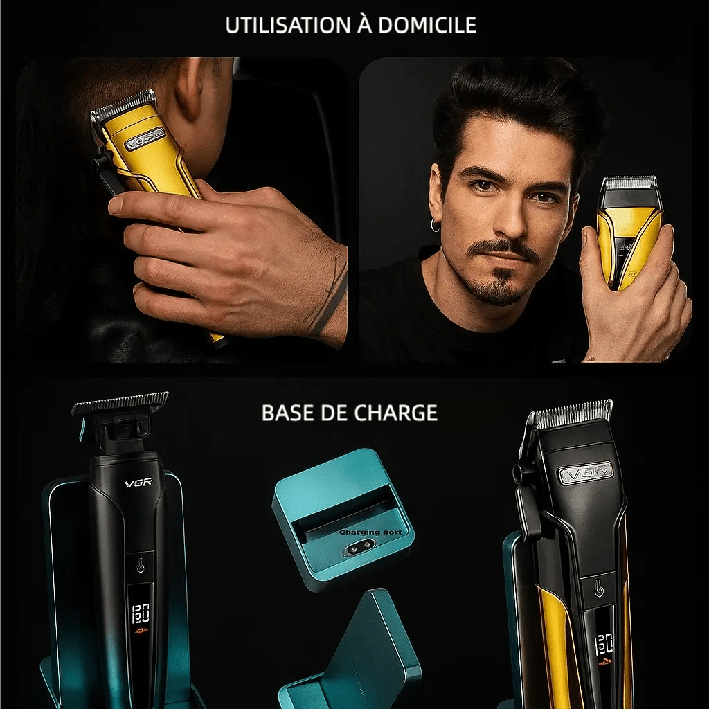 Set tondeuses professionnelles 3 - en - 1 VGR – Rasoir, Taille - Barbe & Précision - Tondeuse professionnelle - LaTondeuse.com
