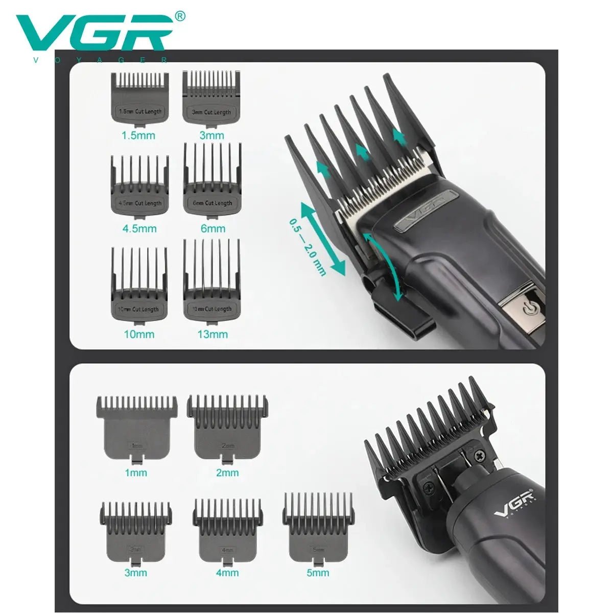 Set tondeuses professionnelles 3 - en - 1 VGR – Rasoir, Taille - Barbe & Précision - Tondeuse professionnelle - LaTondeuse.com