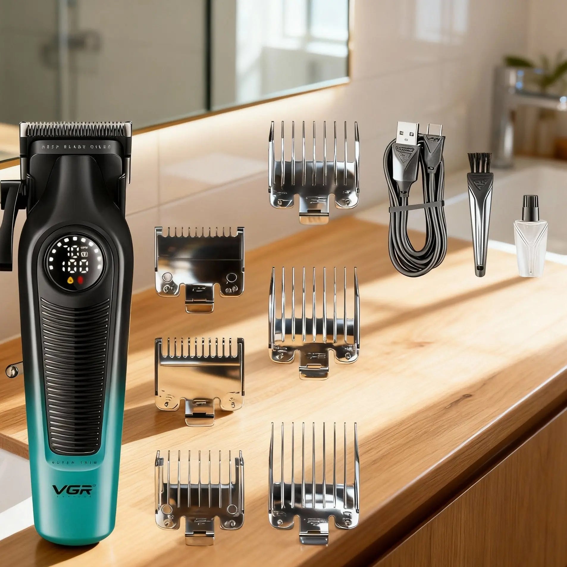 VGR V - 196 – Tondeuse multifonction 4 - en - 1 pour barbe, cheveux et corps - Tondeuse professionnelle - LaTondeuse.com